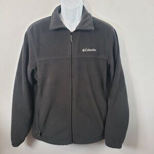 Columbia Mens M Medium Black Steens Mountain Zip Fleece Jacket Zip Pockets /R84